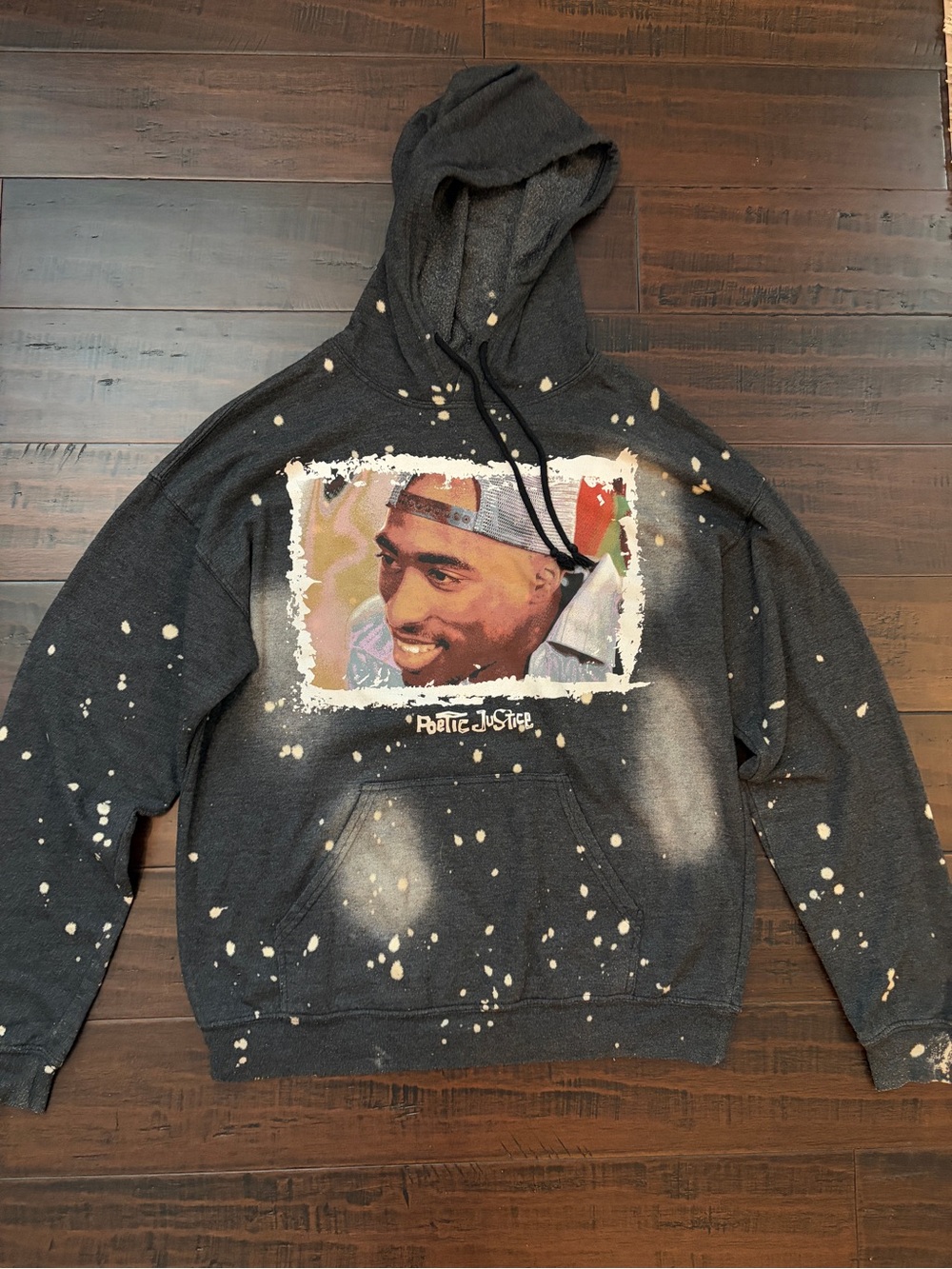 Tupac‎ Black Graphic Pullover Hoodie 90’s vintage skater Y2K 2000’s distressed